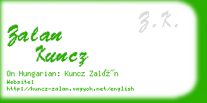 zalan kuncz business card